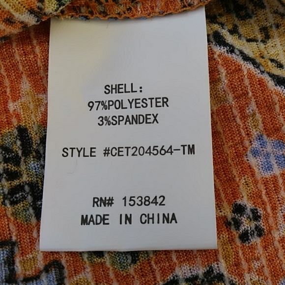 NWT Melloday Floral Ruffle Off the Shoulder Flowy Boho Top Small Blue Orange - Picture 4 of 16